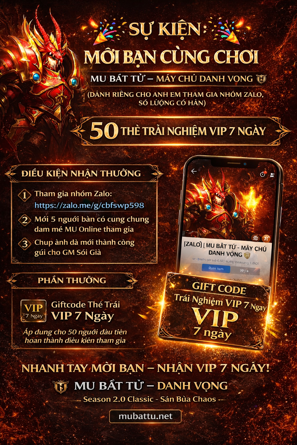 SỰ KIỆN MỜI BẠN CÙNG CHƠI